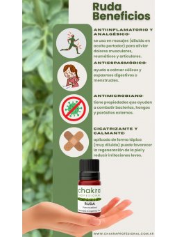 Aceite Terapéutico de Ruda x 11ml | Chakra Profesional