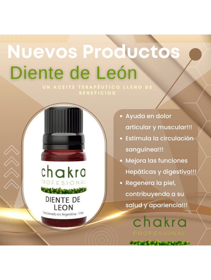 Aceite Terapéutico de Diente de León x 11ml | Chakra Profesional