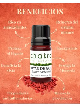 Aceite Terapeútico de Bayas de Goji x 11ml | Chakra Profesional