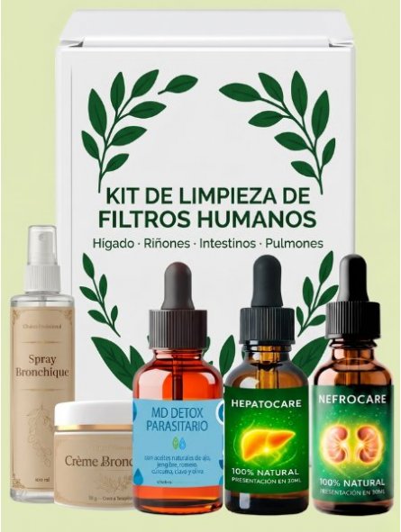 Kit de Limpieza de Filtros Humanos 100% Natural - Chakra Profesional
