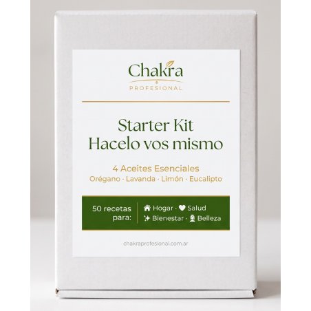 Starter Kit de Aromaterapia | 4 Aceites Esenciales + 50 Recetas
