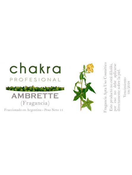 Aceite Fragancia de Ambrette x 11ml | Chakra Profesional