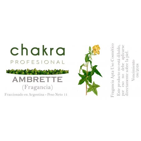Aceite Fragancia de Ambrette x 11ml | Chakra Profesional
